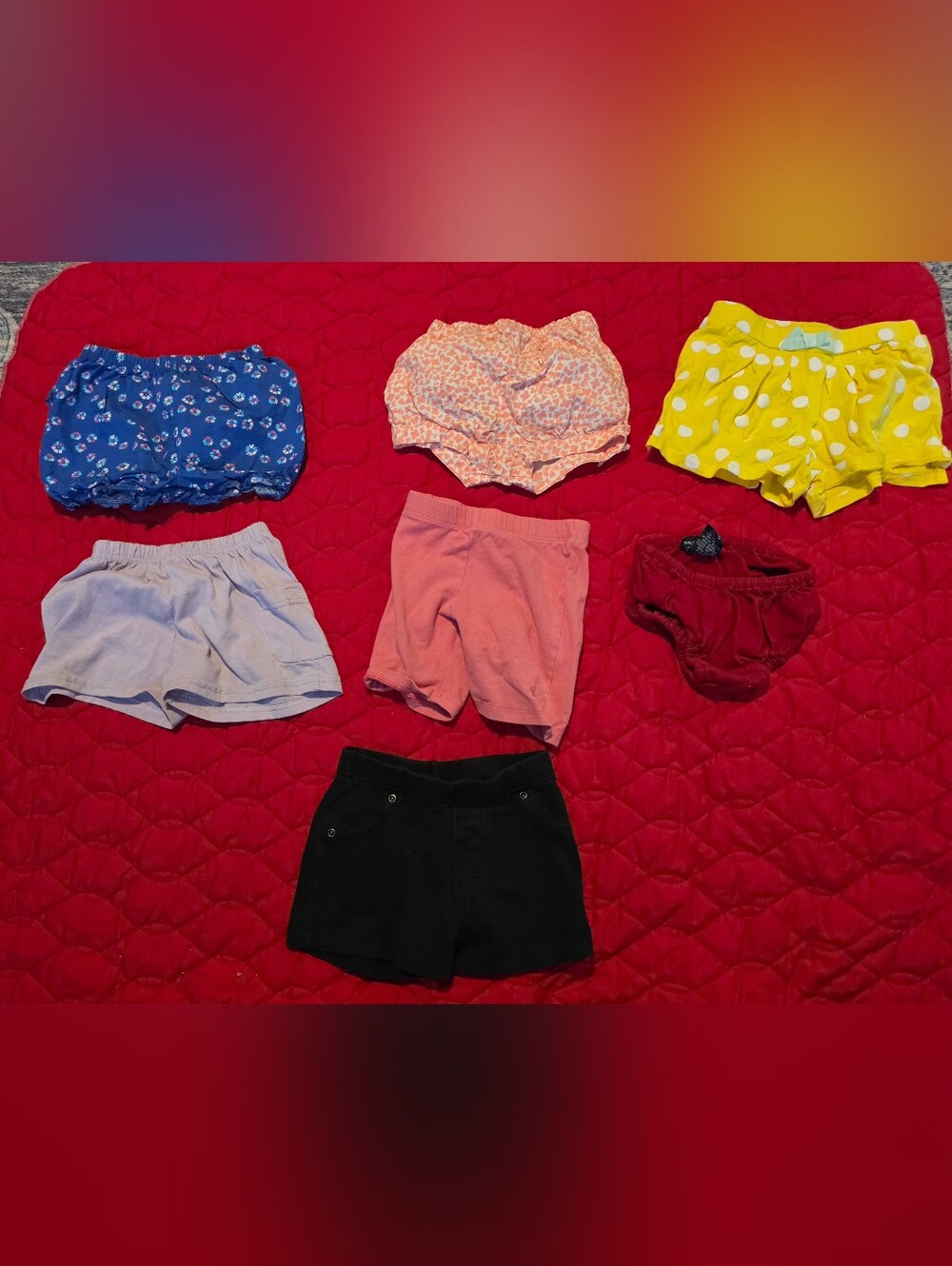 girls 24 months shorts bundle 7 piece floral polka dot bike shorts bloomers
